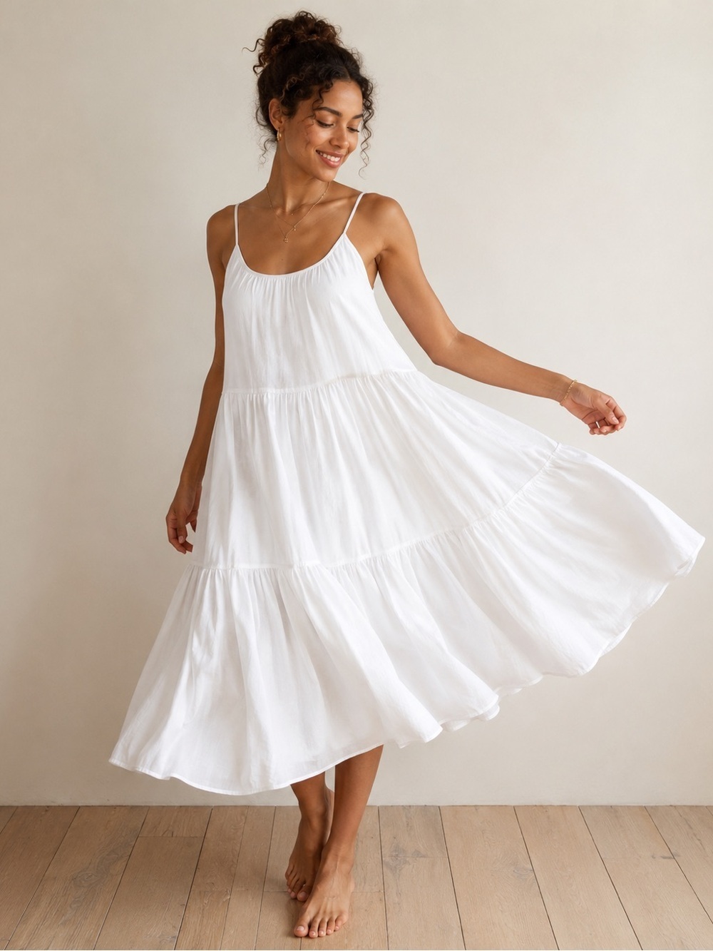 9Seed Elegant Tiered CoverUp Dress with Pockets